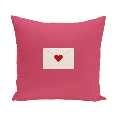 E By Design Valentine's Day Outdoor Square Pillow Cover & Insert In Pink