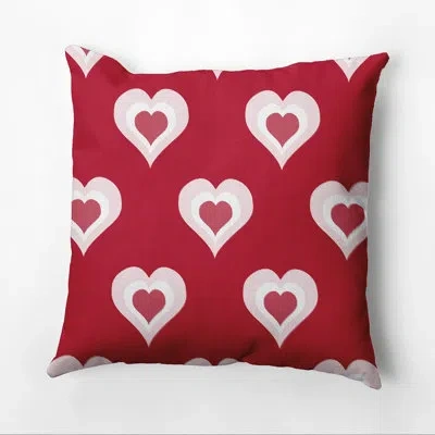 E By Design Valentine's Day Valentine's Day Square Pillow Cover And Insert In Red