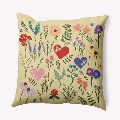 E By Design Valentine Garden Accent Pillow In Light Yellow