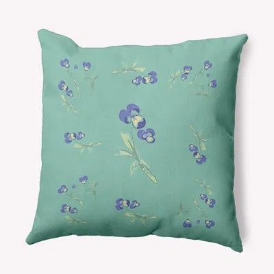 E By Design Violets Scattered Decorative Throw Pillow Pf1634gr62 In Green