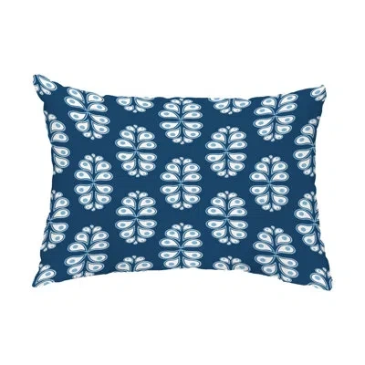 E By Design Wacky Paisley Outdoor Rectangular Lumbar Pillow In Blue