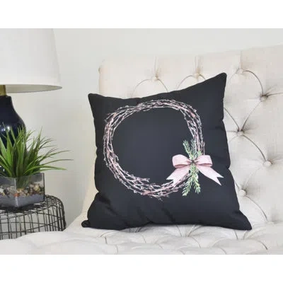 E By Design Winter Resort Square Pillow Cover & Insert In Black