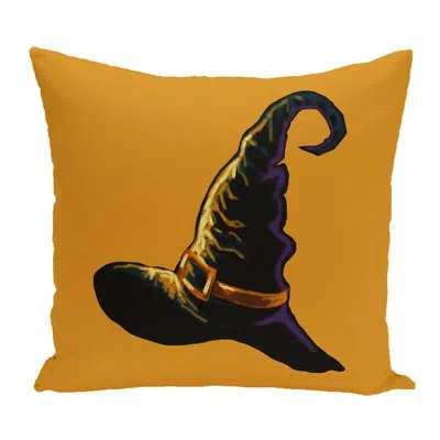 E By Design Witch Hat Outdoor Square Pillow Cover & Insert In Gold
