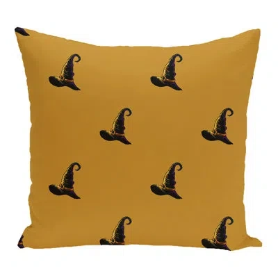 E By Design Witch Hat Square Pillow Cover & Insert In Gold