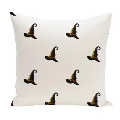 E By Design Witches Brew Holiday Print Square Pillow Cover & Insert In Orange