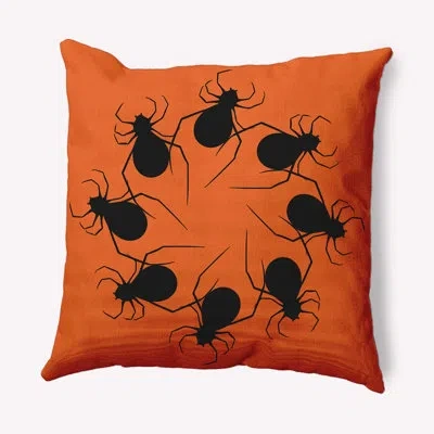 E By Design Witches Brew Polyfill Indoor / Outdoor Square Throw Cushion In Dusty Orange