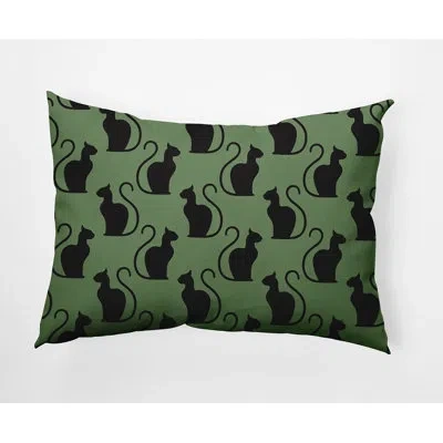 E By Design Witches Brew Polyfill Indoor / Outdoor Square Throw Cushion In Sage