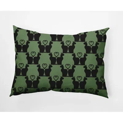 E By Design Witches Brew Polyfill Indoor / Outdoor Square Throw Cushion In Sage