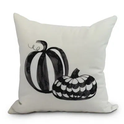 E By Design Witches Brew Pumpkin Duo Outdoor Square Pillow Cover & Insert In Cream