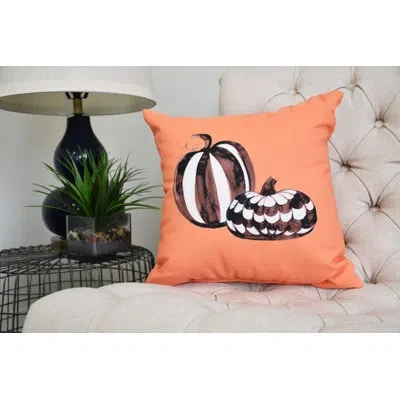E By Design Witches Brew Pumpkin Duo Square Pillow Cover & Insert In Orange