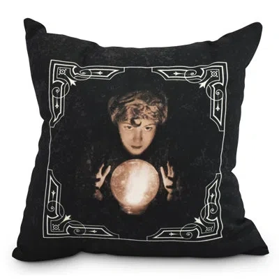 E By Design Witches Brew Square Outdoor Pillow In Blue,cream