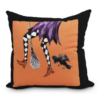 E By Design Witches Brew Square Outdoor Pillow In Orange