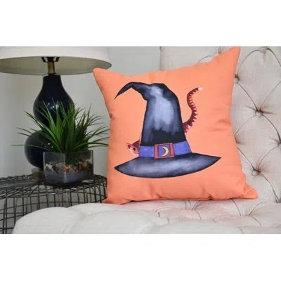 E By Design Witches Brew Square Pillow Cover & Insert In Orange