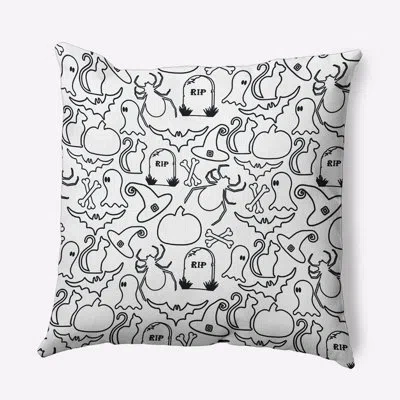E By Design Witches Brew Throw Pillow In White