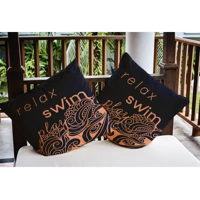 E By Design Word Outdoor Square Pillow Cover & Insert
