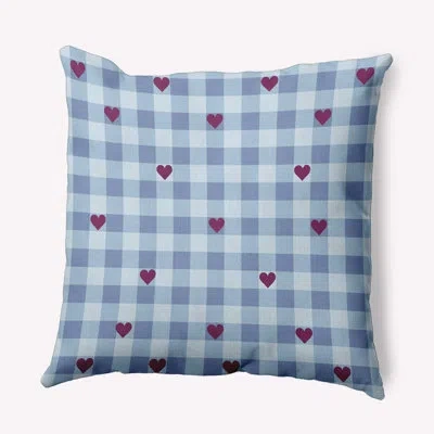 E By Design Woven Hearts  Indoor/outdoor Throw Pillow In Turquoise