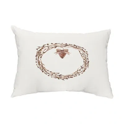 E By Design Wreath Outdoor Pillow Cover & Insert In White