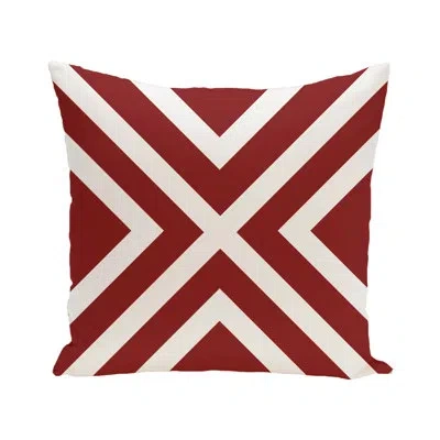 E By Design "x" Marks The Spot Outdoor Square Pillow Cover & Insert In Cardinal