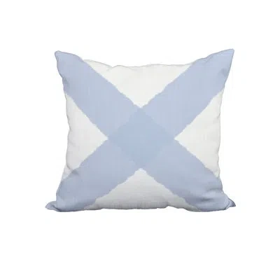 E By Design X Marks The Spot Print Square Cotton Pillow Cover & Insert In Blue
