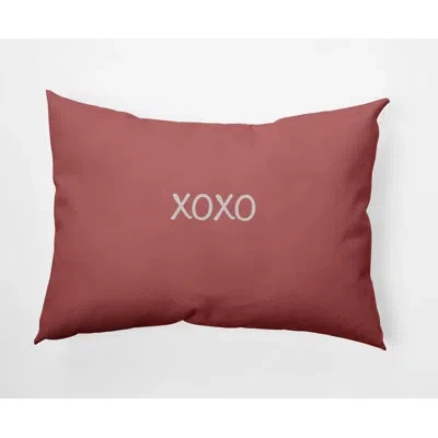 E By Design Xoxo Valentines Outdoor Rectangular Pillow Cover & Insert In Coral