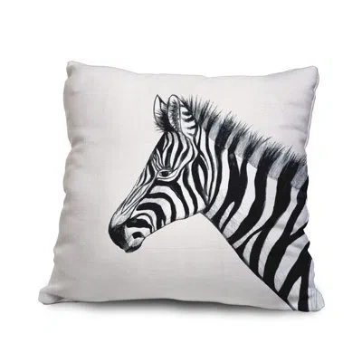 E By Design Zebra Square Cotton Pillow Cover & Insert