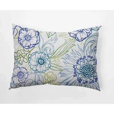 E By Design Zentangle Lumbar Pillow In Blue