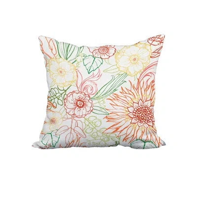 E By Design Zentangle Print Square Pillow Cover And Insert In Orange