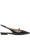 E 'clat Black Leather Ballet Flats