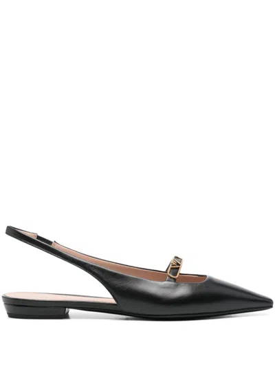 E 'clat Black Leather Ballet Flats