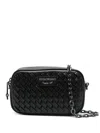 E 'clat Black Leather Shoulder Bag