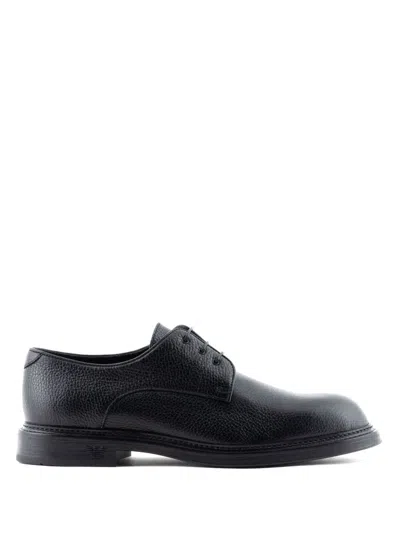 E 'clat Black Leather Lace Up Shoes