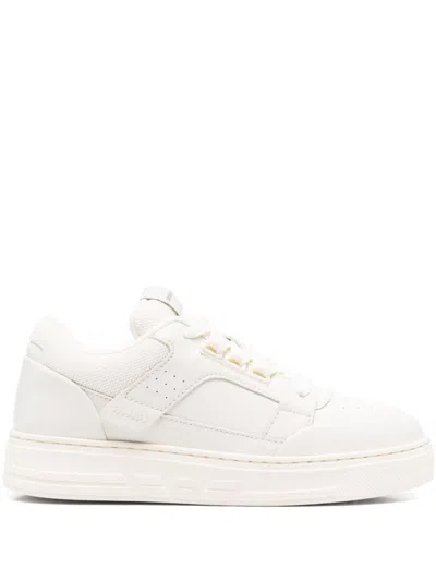 E 'clat White Lace Up Sneakers