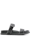 E 'clat Black Slip-on Sandals In Black