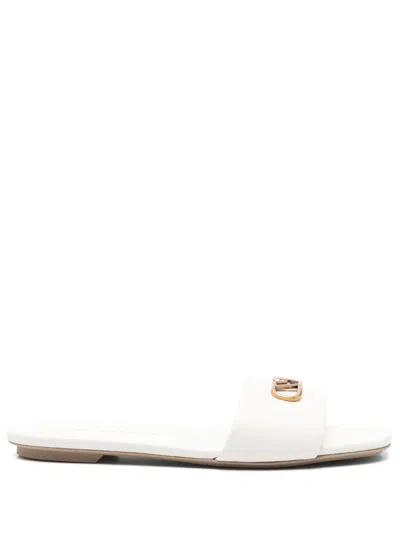 E 'clat White Leather Sandals