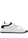 E 'clat White Leather Sneakers In White
