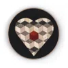 E. Inder Designs Black / Red Round Coasters Set Of Four High Gloss Melamine In Stylish Black Red Heart Design. Perfec In Multi