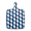 E. Inder Designs Chopping Board And Teapot Stand In Deep Blues And Nearly White. Double Sided Melamine. Midcentury Mo In Blue