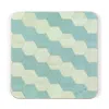 E. Inder Designs Four Square Blue Coasters In A Hexagonal Design. Heat Proof Melamine. In Blue