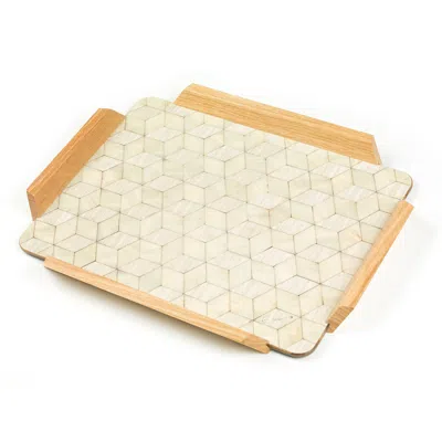 E. Inder Designs Neutrals Extra Large Serving Tray In Neutral Shades From The Waldorf Range. Melamine Coated And Wipe In Multi