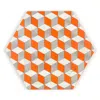 E. Inder Designs Orange / White / Grey Small Placemats Set Four In Vibrant Orange White And Grey. Heat Proof Melamine In Multi