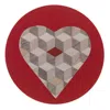 E. Inder Designs Red / Grey Placemat Set Of Four Heart Design High Gloss Melamine. Ten Inch Please Measure Plate Befo