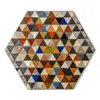 E. Inder Designs Six Coasters Set. Mosaic Boho Chic Design From The Colourful Harlequin Range.