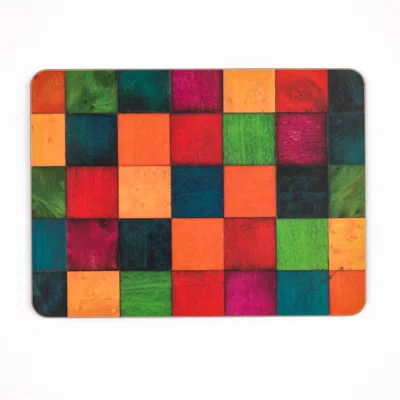 E. Inder Designs Six Placemats In Heat Proof Melamine. Colourful Rainbow Range. Standard U K Size. Please Measure Bef In Multi