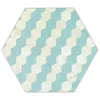 E. Inder Designs Small Placemats Set Of Six In Light Blue Hexagonal Design. Heat Proof. Please Measure Plate Before P In Multi
