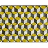 E. Inder Designs Yellow / Grey Six Placemats In Mid Century Modern Yellow And Greys With Heat Resistant Melamine. Tie In Multi