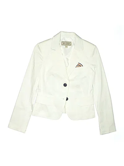 Pre-owned E-land Kids' Blazer Jacket In White