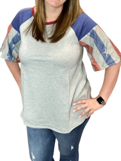 E. Luna Americana Puff Tee In Grey/blue In Multi