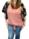 E. Luna Floral Flyaway Tee In Brick In Red