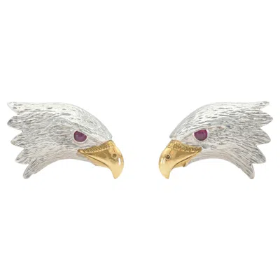 Pre-owned E. Wolfe & Company Vintage 1950s E. Wolfe & Co. Eagle Cufflinks In Multi