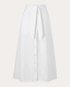 E.l.v Denim E. L.v. Denim Women's Clara Poplin Midi Skirt In White